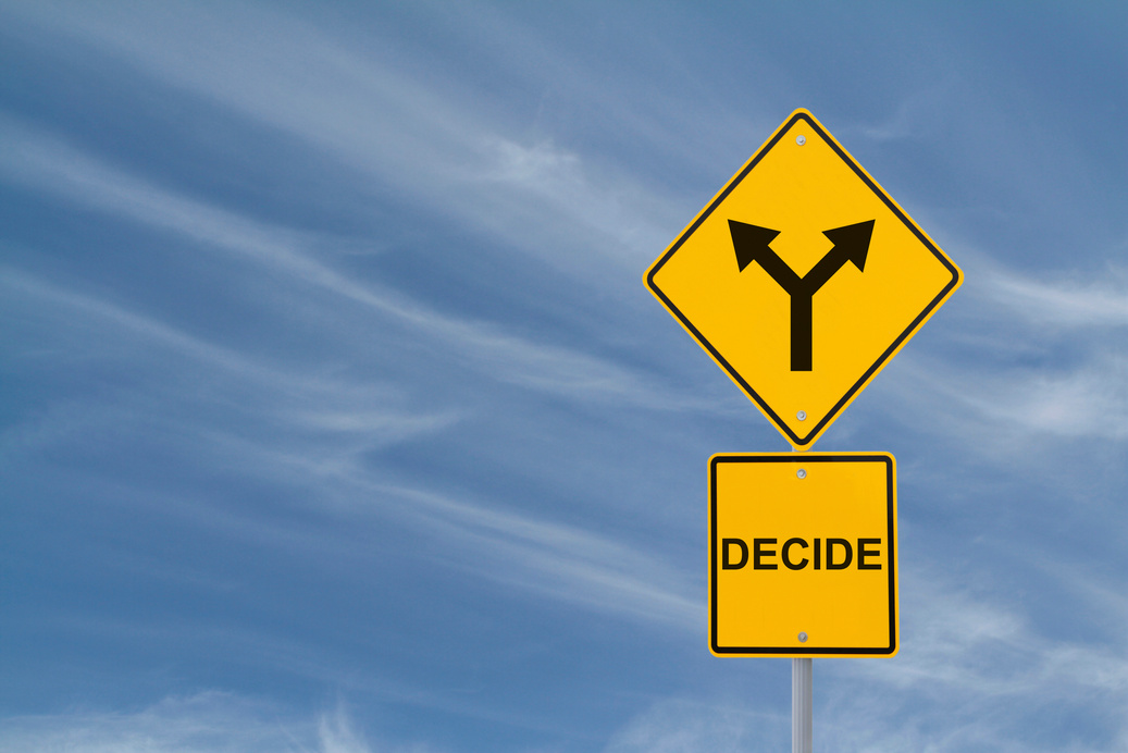 Decision making fork in the road